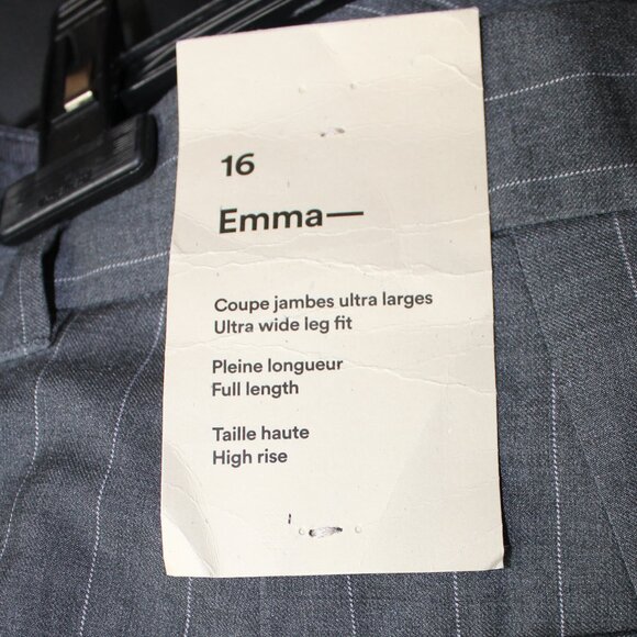 NWT Frank And Oak Emma Gray classic business wide leg lined pants size 16 - Picture 5 of 9